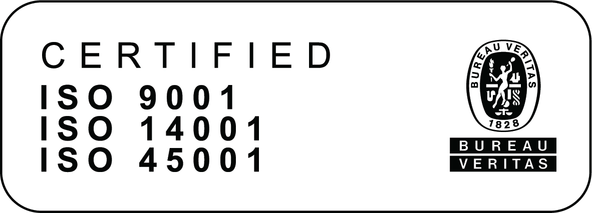 Bureau Veritas certified - ISO 9001, ISO 14001, ISO 45001